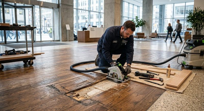 Our team working on Wood Floor Service projects in Georgetown, TX