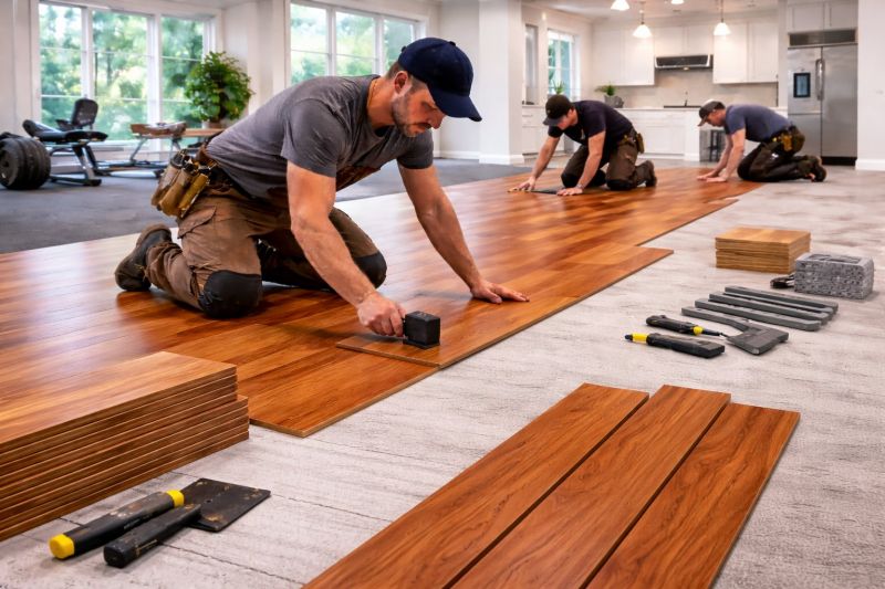 Cherry Floor Installation in Georgetown, TX