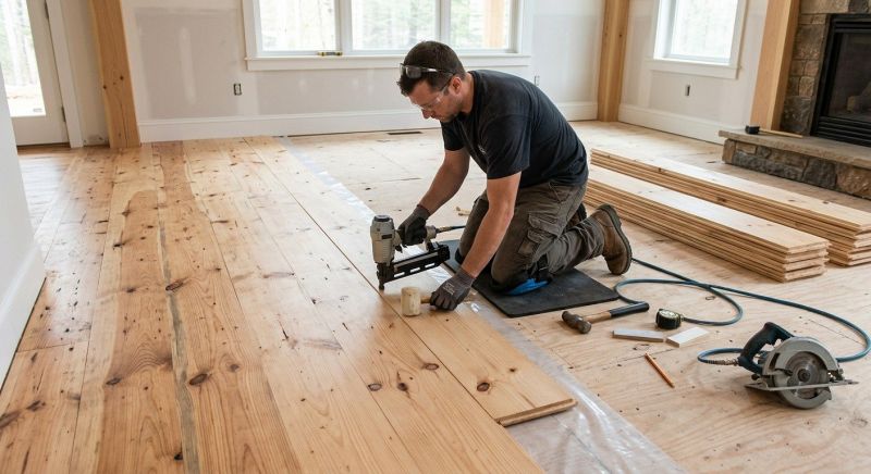 Pine Floor Installation in Georgetown, TX